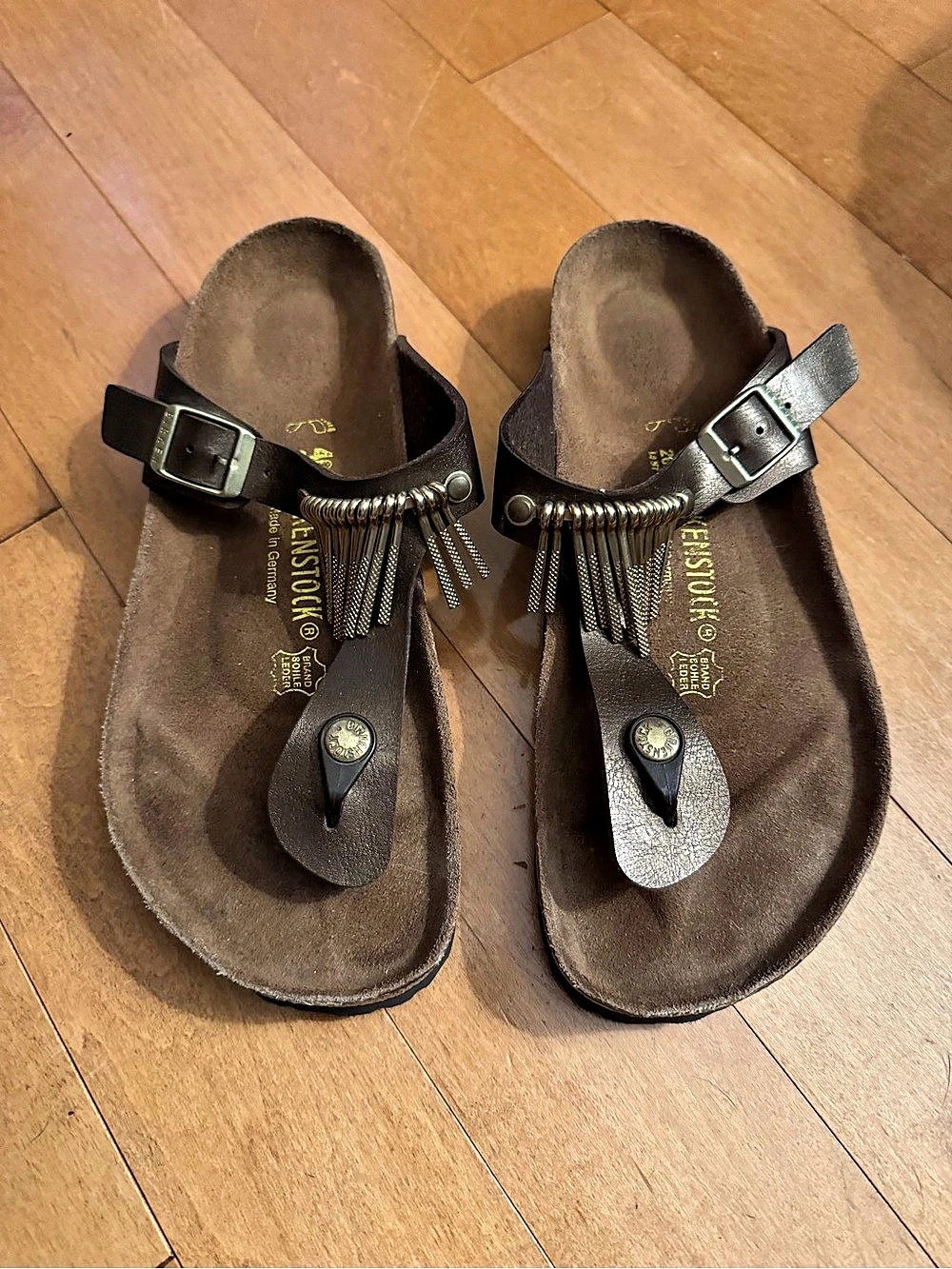 BIRKENSTOCK Gizeh Fringe Sandal Women's Brown Sandals